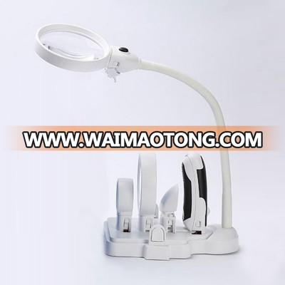 Big lens high hd desktop magnifier 36 led ring lamp brightness can be adjusted Plug-in a magnifying glass